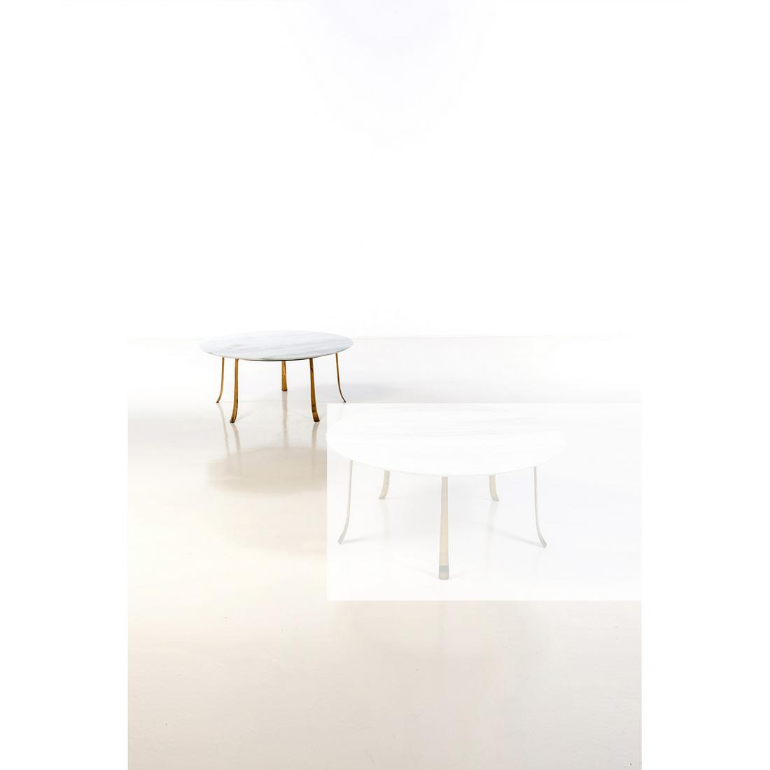 Paolo Buffa (1903-1970) Coffee table: Paolo Buffa (1903-1970) Coffee table Marble, lacquered metal and brass Edited by Marelli & Colico, Cantu Creation date: circa 1940 H44,5 x Ø100 cm