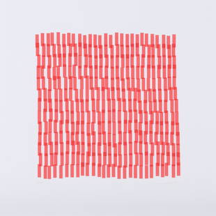 Vera Molnar (born 1924) Carre rouge en 12 morceaux -: Vera Molnar (born 1924) Carre rouge en 12 morceaux - 1988 Silkscreen in red on paper, full margins Artist's monogram, dated "88" and numbered 20/20 (S): 45,4 x 44,4 cm (approx.)