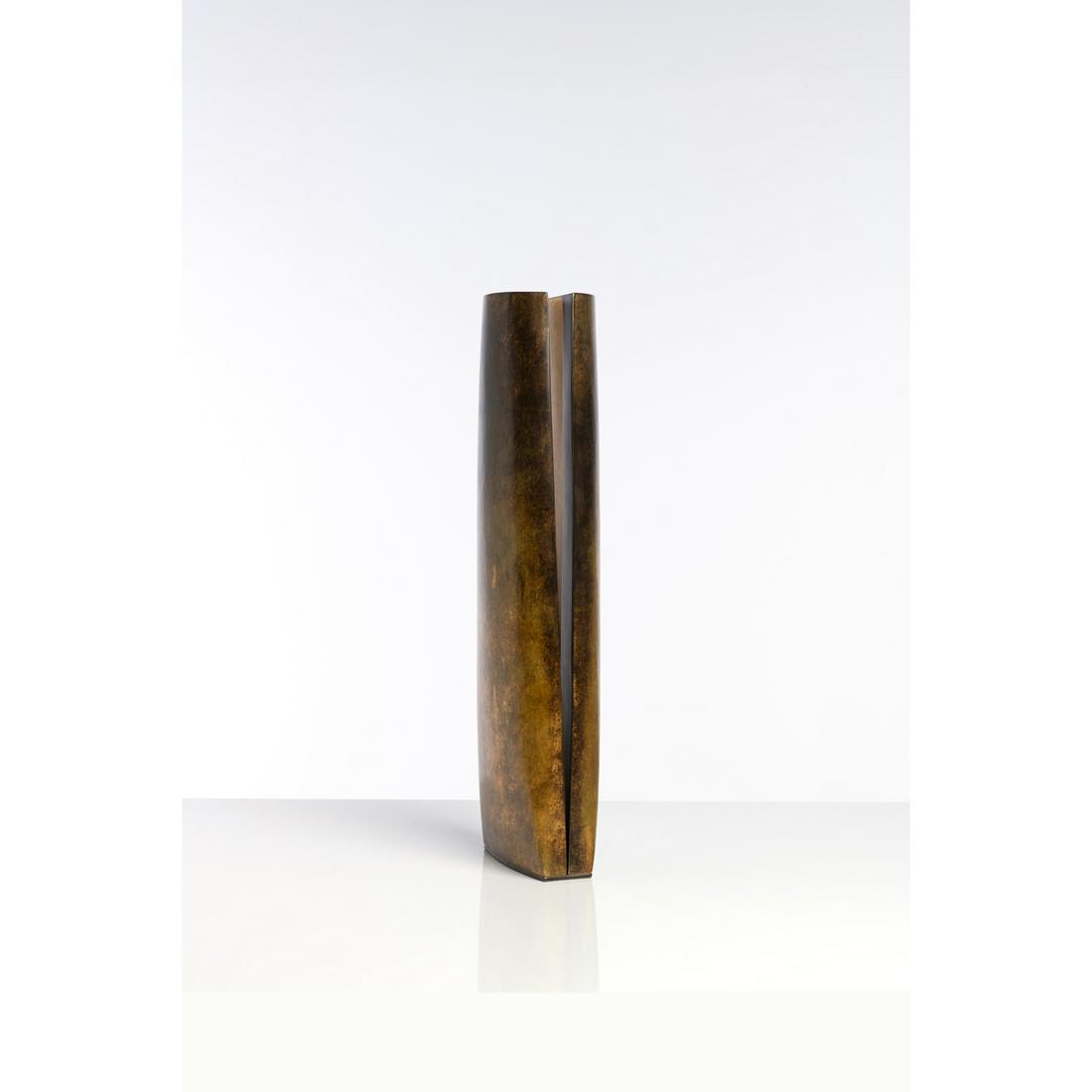 ƒ Hervé Wahlen (b. 1957) Rencontre - unique piece: ƒ Hervé Wahlen (b. 1957) Rencontre - unique piece Hammered copper and gold leaf Signed 'Wahlen' and dated '2012' Creation date: 2012 H 68 x L 20,5 x P 14 cm An authenticity certificate can be delive