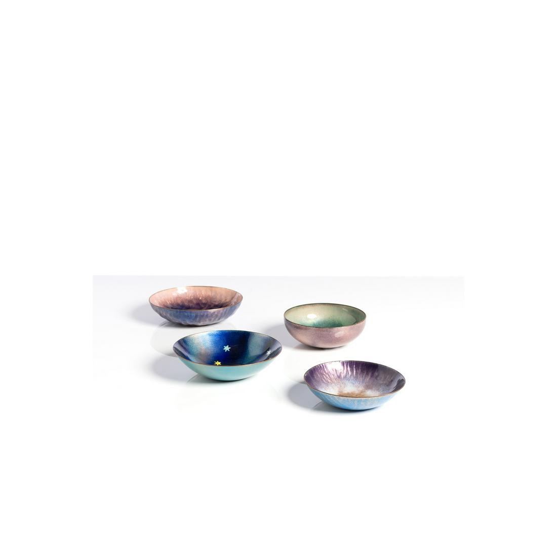 Paolo De Poli (1905-1996) Set of four dishes  Enameled (1 of 1)