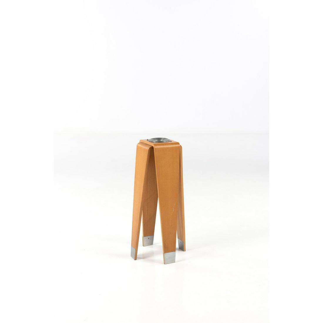 Kenzo Tange (1913-2005) Ashtray: Kenzo Tange (1913-2005) Ashtray Veneered plywood, stainless steel and aluminum Tendo Mokko edition Creation date: circa 1950 H 68 × L 33 × P 33 cm