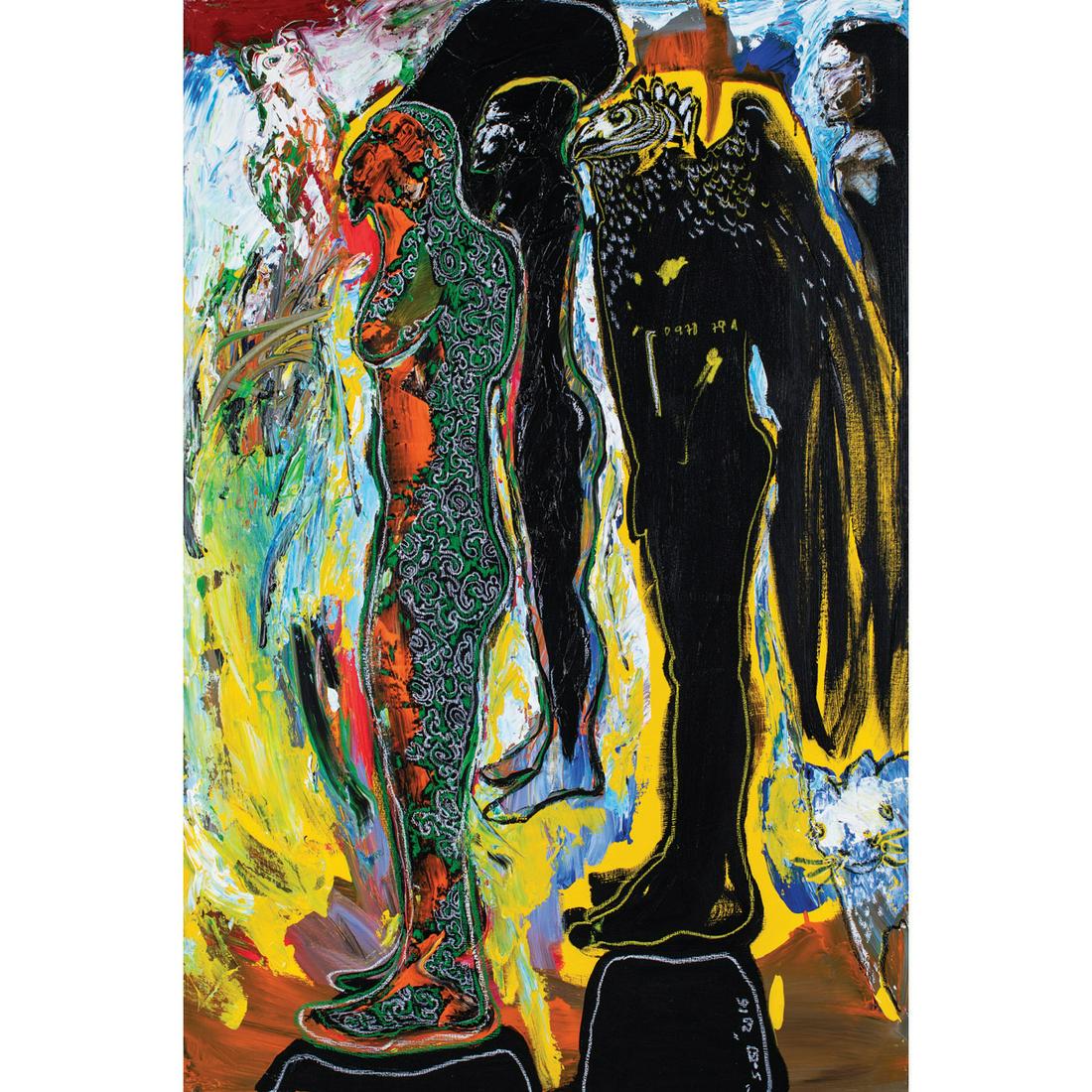 Soly Cissé (born 1969, Senegal) Ange, 2016: Soly Cissé (born 1969, Senegal) Ange, 2016 Oil on canvas Signed and dated on the bottom right 145 x 97 cm