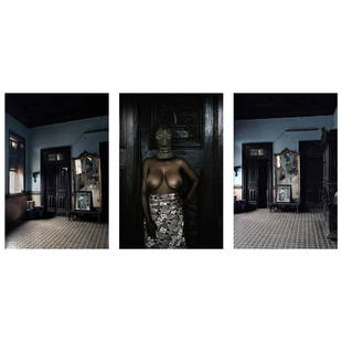 Léonce Raphael Agbodjelou (born 1965, Benin): Léonce Raphael Agbodjelou (born 1965, Benin) Untitled, triptych (Demoiselles de Porto-Novo series), 2012 C-print From a set of 6 + 2 AP Edition 4/6 150 x 100 cm (each)