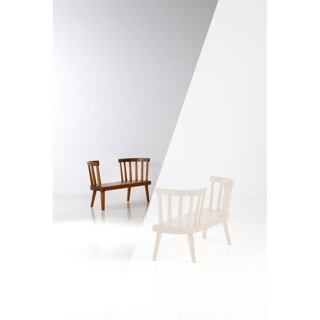 Axel Einar Hjorth (1888-1959) Utö: Axel Einar Hjorth (1888-1959) Utö Bench Pinewood Nordiska Kompaniet edition Creation date: 1932 H 79×L 132×P 45 cm Bibliography: C. Bjork, T. Ekstrom, E. Ericson, 'Axel Einar Hjorth Mob