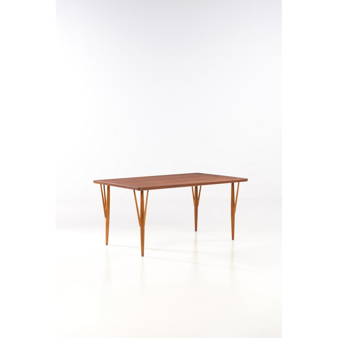 Hans J. Wegner (1914-2007) Table: Hans J. Wegner (1914-2007) Table Teak Johannes Hansen edition Woodbranded 'Johannes Hansen Copenhagen Denmark' and monogrammed Creation date: 1949 H 76×L 160×P 95 cm Bibliography: 'Wegner, j