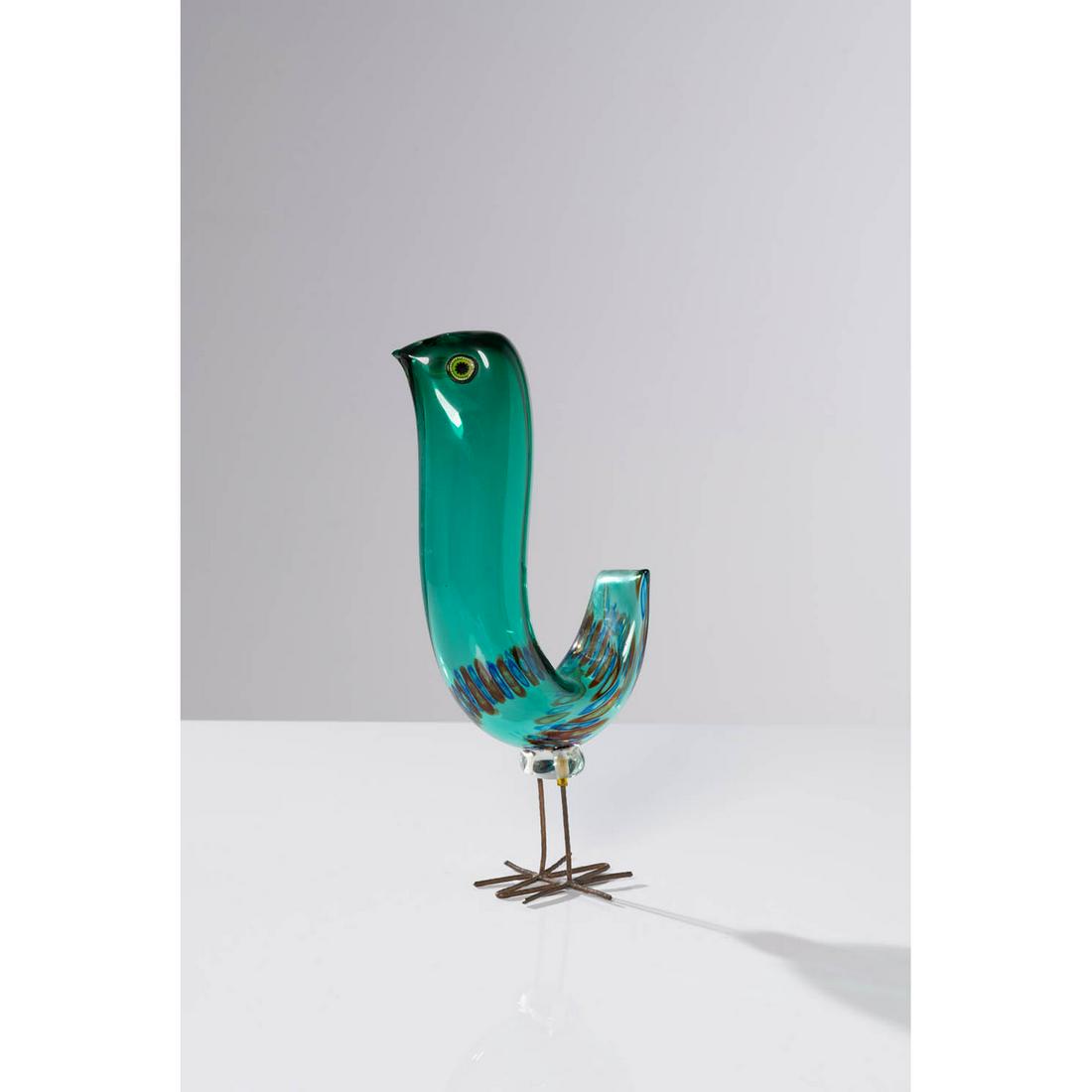 Alessandro Pianon (1931-1984) Pulcino: Alessandro Pianon (1931-1984) Pulcino Murano glass and copper Vetraria Vistosi production, Murano, Italy Creation date: circa 1962 H 32 × L 9 × P 16 cm Bibliography: Franco Deboni, Murano 90