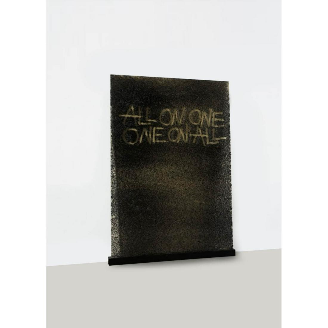 Aaron Young (born 1972) All on one one on all: Aaron Young (born 1972) All on one one on all Laminated glass, rubber and epoxy resin Creation date: 2009 H 213,4×L 152,4 cm