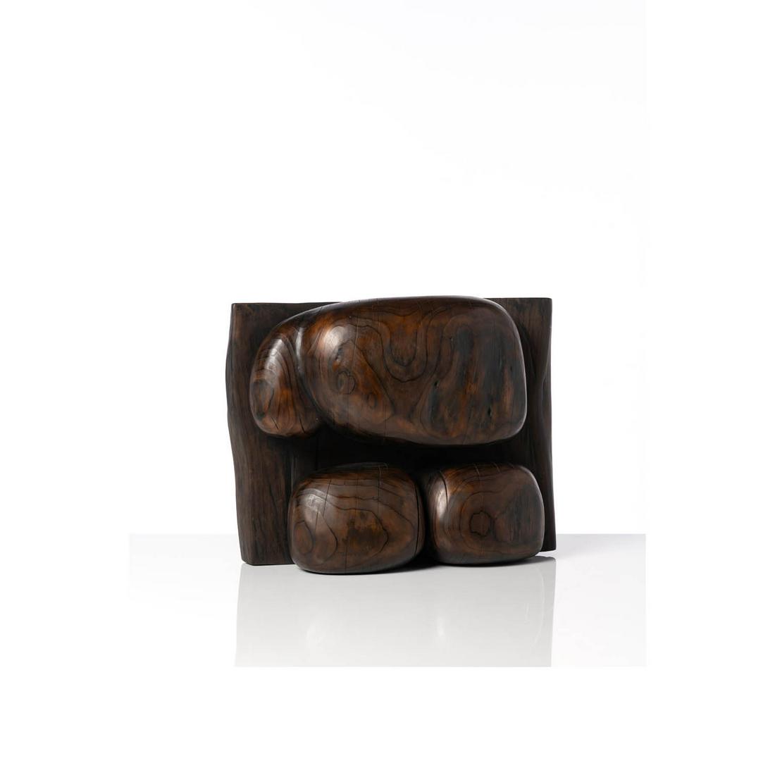 Wang Keping (born 1949) Première nuit, 2002: Wang Keping (born 1949)Première nuit, 2002CedarwoodInitialed "K" in Chinese and in Pinyin beneath the base37 x 46 x 20 cmProvenance : Private collection, ParisThe buyer may be provided with an au