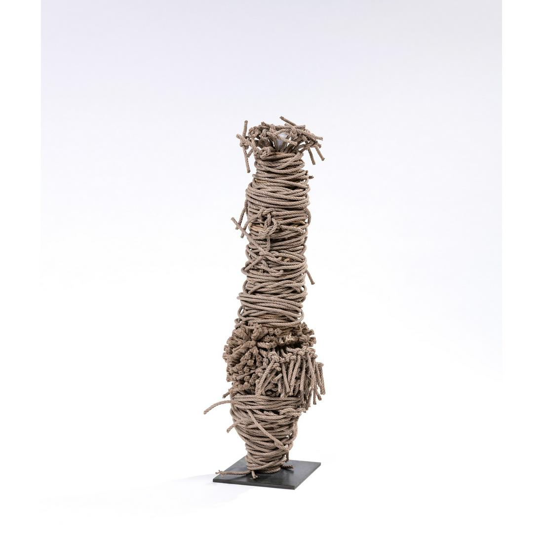 Christian Astuguevieille (born 1946) DIVINITE ENCORDEE: Christian Astuguevieille (born 1946)DIVINITE ENCORDEE - Unique pieceSculptureHemp rope and painted metalCreation date: 2005H 101 × L 24 × P 24 cmExhibition: Espacio Persuade, Bilbao, 2005