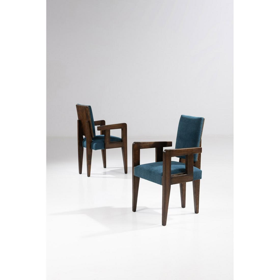 André Sornay (1902-2000) Pair of Bridge armchairs (1 of 2)