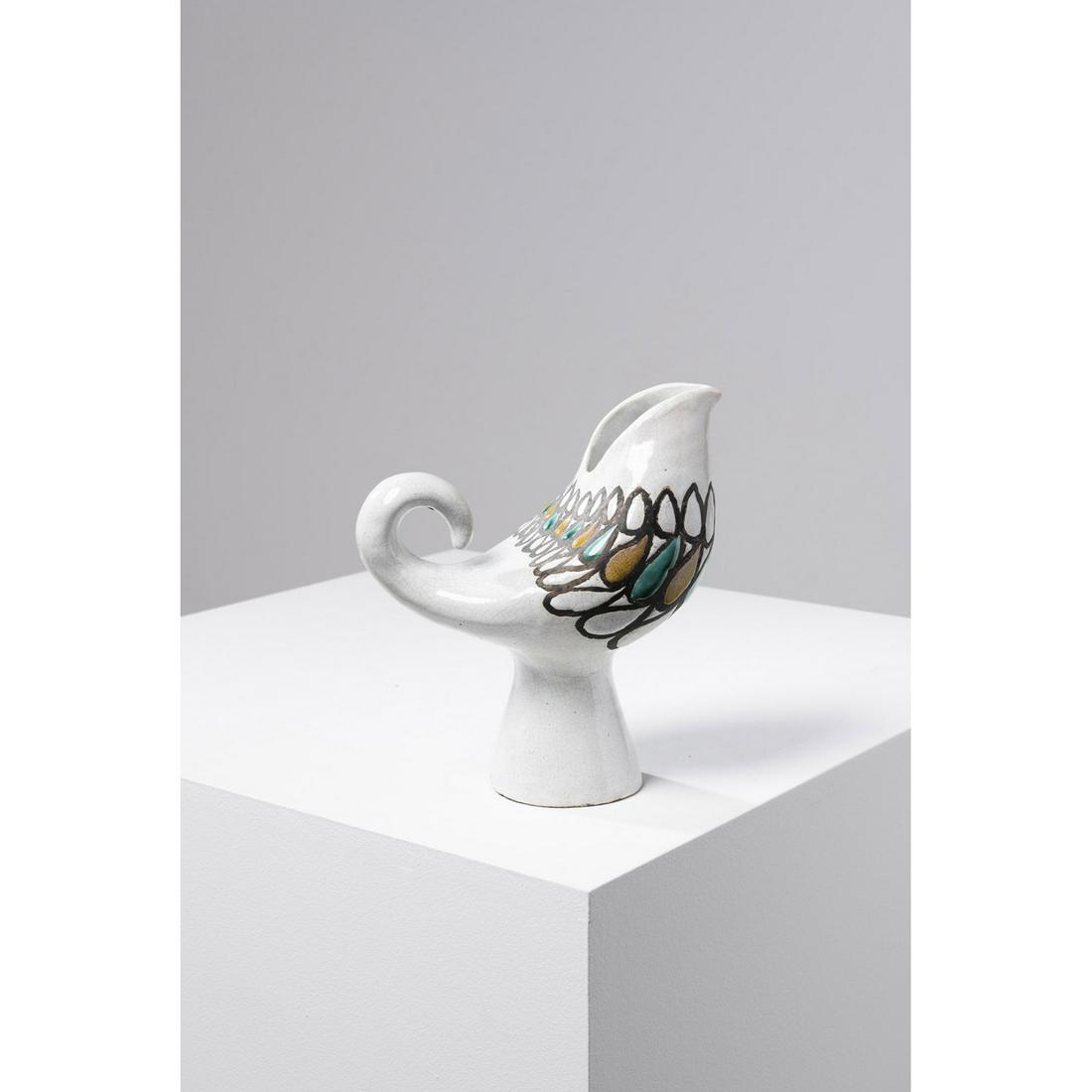 Roger Capron (1922-2006) Zoomorphic vase: Roger Capron (1922-2006)Zoomorphic vaseGlazed ceramicPainted signature 'CAPRON VALLAURIS' on the reverseCreation date: circa 1960H 22 × L 17 × P 12 cm