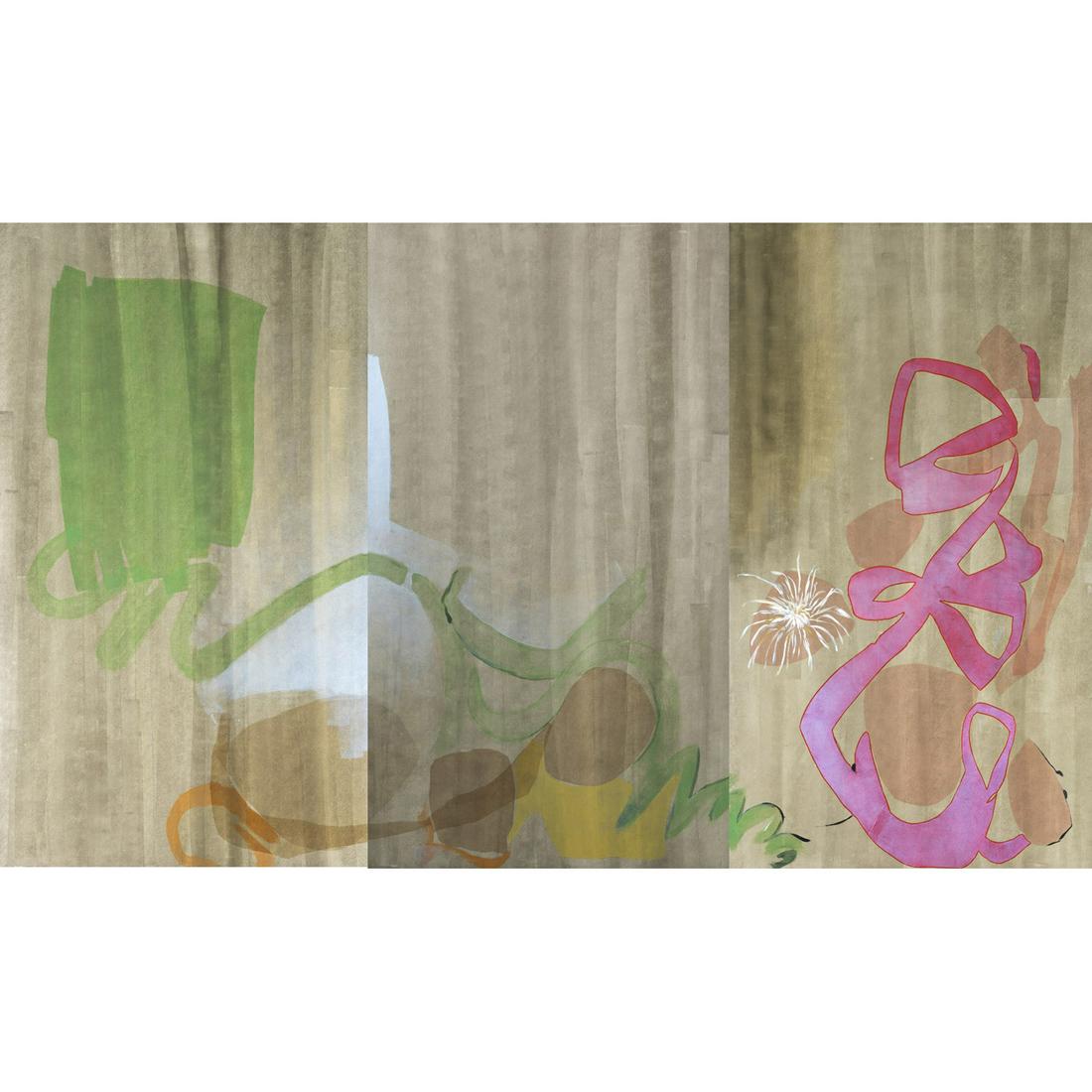 Monique van Genderen (born 1965) Untitled, (triptych),: Monique van Genderen (born 1965)Untitled, (triptych), 2005Oil, lacquer and resin on woodSigned, dated and annotated on the reverse200 x 450 cmProvenance: Galerie Catherine Bastide, Brussels- Private c