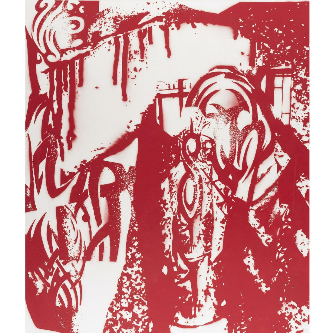 David Ratcliff (born 1970) Tribal Tattoos (6), 2007: David Ratcliff (born 1970)Tribal Tattoos (6), 2007Acrylic on canvasSigned, titled, dated and situated on the reverse 214 x 183 cmProvenance:- Galerie Rodolphe Janssen, Brussels- Private collection, Br