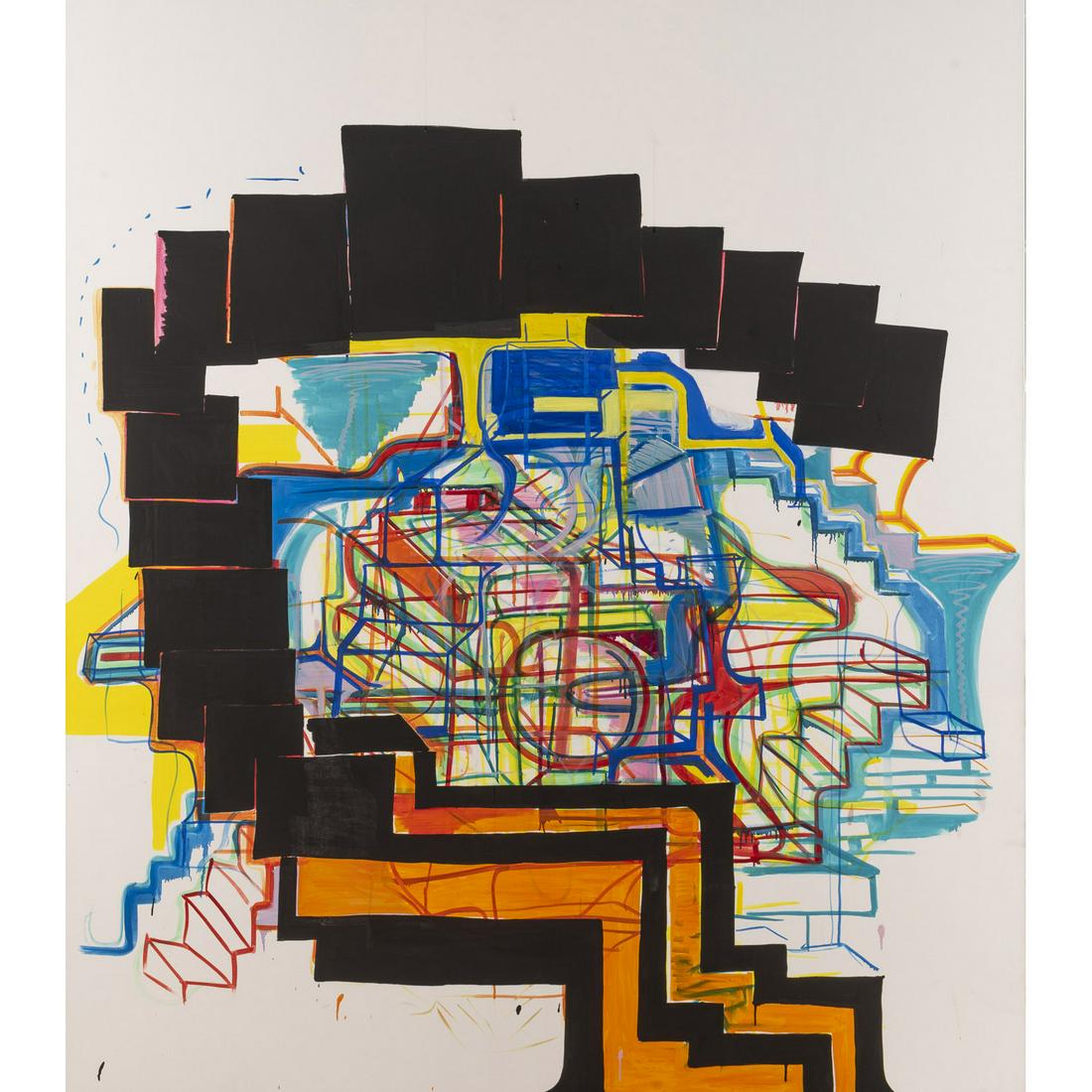 Joanne Greenbaum (born 1953) Clamshell, 2006: Joanne Greenbaum (born 1953)Clamshell, 2006Oil on canvasSigned and dated on the reverse203 x 178 cm Provenance:- Galerie Patrick De Brock, Knokke le Zoute- Private collection, BrusselsExhibition: Knok