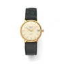 SUJA  Round-shaped 18k yellow gold men's wristwatch.