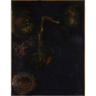 Iba N: Iba N'diaye (1928 - 2008, Sénégal)Sans titre (Jazz), vers 1980Huile sur toileSigné en bas à droite, numéroté "106" au dos116 × 89 cm--ProvenanceAcquis directement auprès de