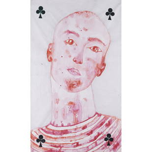 Barthélémy Toguo (né en 1967, Cameroun): Barthélémy Toguo (né en 1967, Cameroun)What's your name?, 2004Encre et aquarelle sur papierSigné et daté "Barthélémy Toguo 2004" au dos208 × 130 cm--ProvenanceGalerie Lelong, ParisCollection