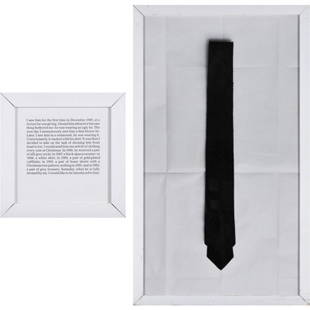 Sophie Calle (born 1953) The tie, 1992: Sophie Calle (born 1953)The tie, 1992Printed text and silverprint laid down on aluminumLimited edition of 5 + 1 APThe present lot is the n° 4/5158 x 88 cm (print)50 x 50 cm (text)Provenance : Acquire