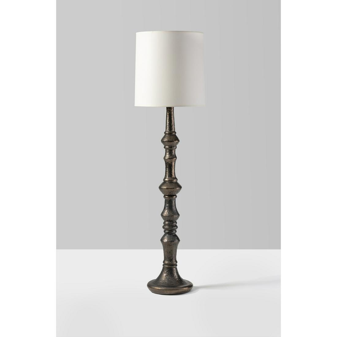 Lee Rosen (20th c.) for Design Technics (20th c.) Floor: Lee Rosen (20th c.) for Design Technics (20th c.)Floor lampCeramic, brass and fabricCreation date: circa 1960H 167,5 × Ø 43 cm