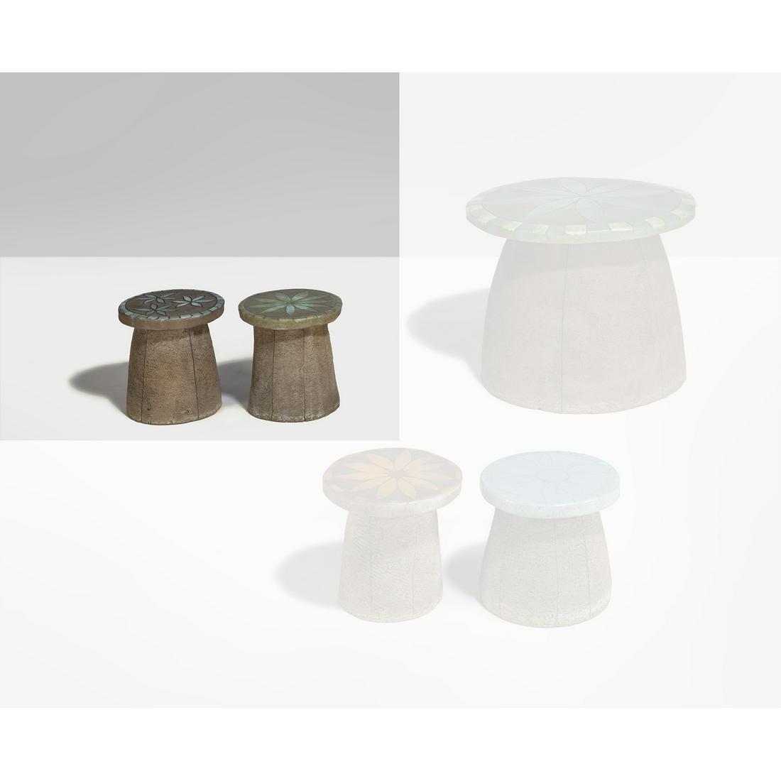 Stan Bitters (20th-21st c.) Pair of stools - Unique: Stan Bitters (20th-21st c.)Pair of stools - Unique piecesCeramicCreation date: circa 1960H 30,5×Ø 29cm