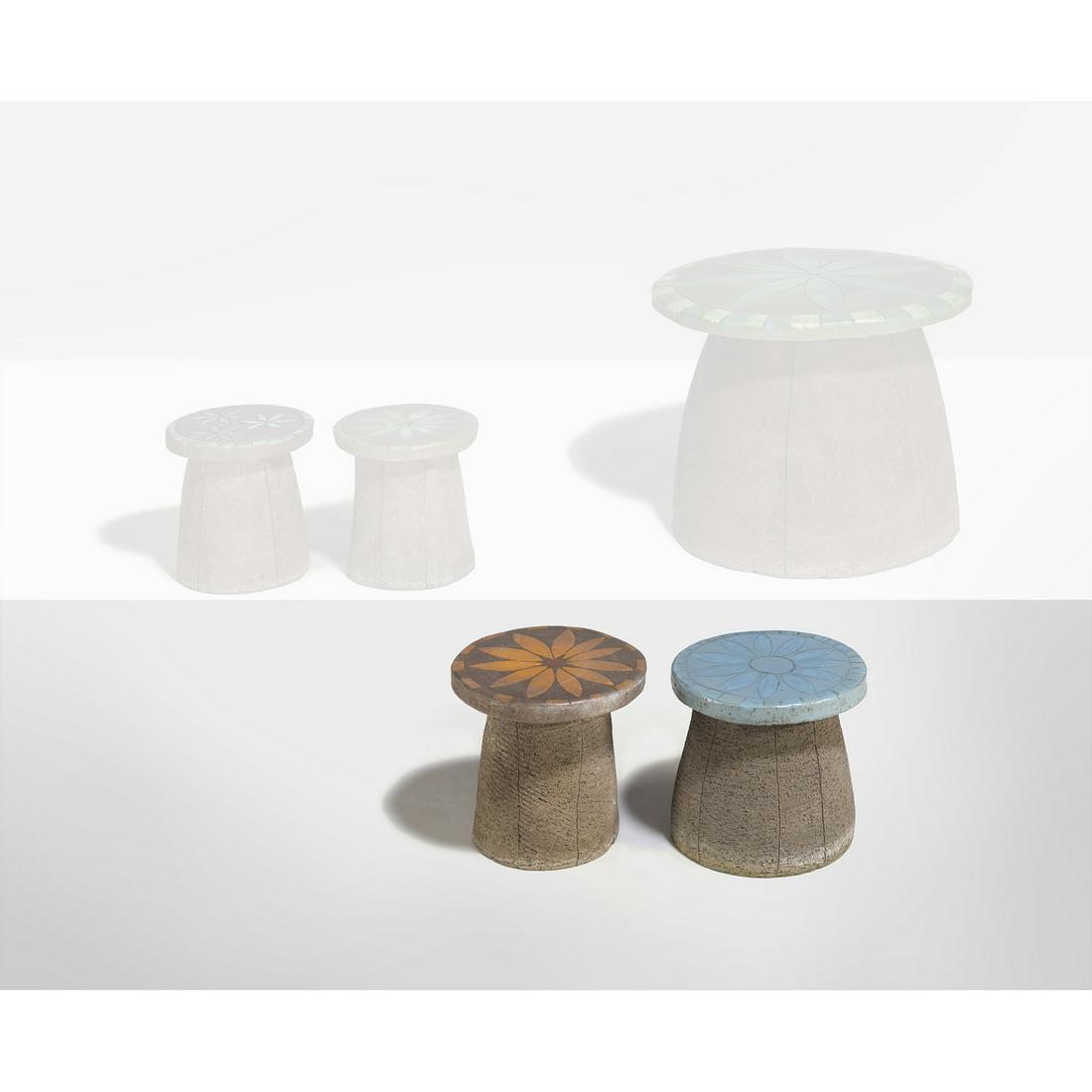 Stan Bitters (20th-21st c.) Pair of stools - Unique: Stan Bitters (20th-21st c.)Pair of stools - Unique piecesCeramicCreation date: circa 1960H 28×Ø 29cm