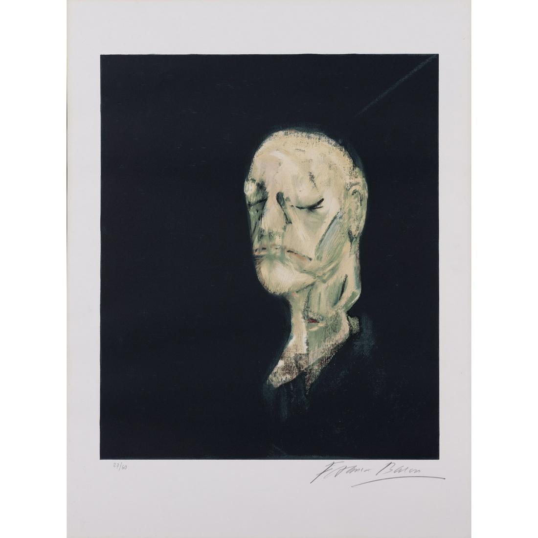 Francis Bacon (1909-1992) Portrait of William Blake -: Francis Bacon (1909-1992)Portrait of William Blake - 1981Lithograph on BFK Rives vellum paperSigned and numbered '27/60' in pencil80 × 60 cm (F) - framedBibliography: B. Sabatier, Francis Bacon: