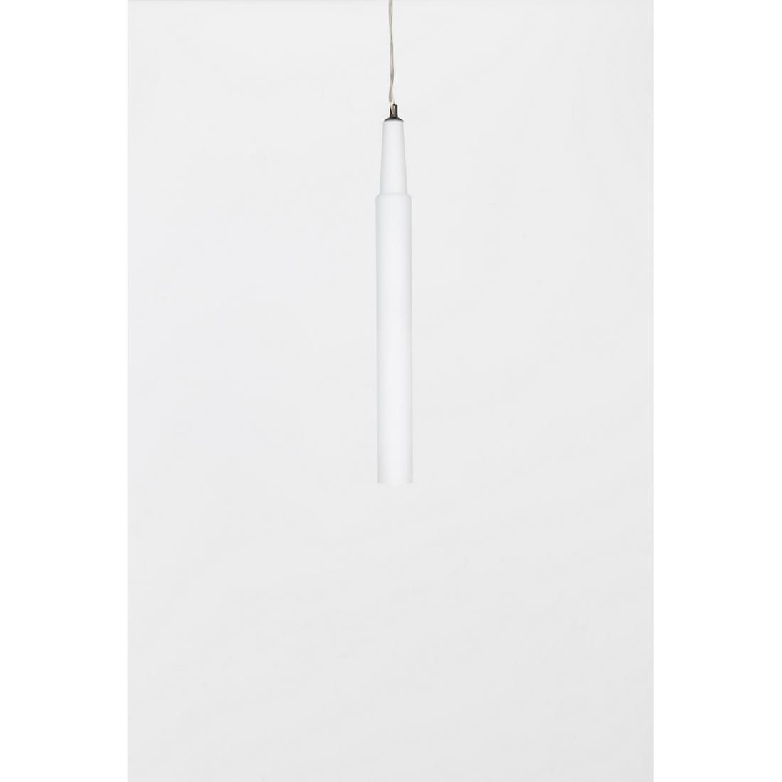 Michele de Lucchi (born 1951) Suspension: Michele de Lucchi (born 1951) Suspension Frosted glass and lacquered metal Model created circa 1980 Engraved 'Produzione privata' on the canopy H 58 × Ø 6 cm