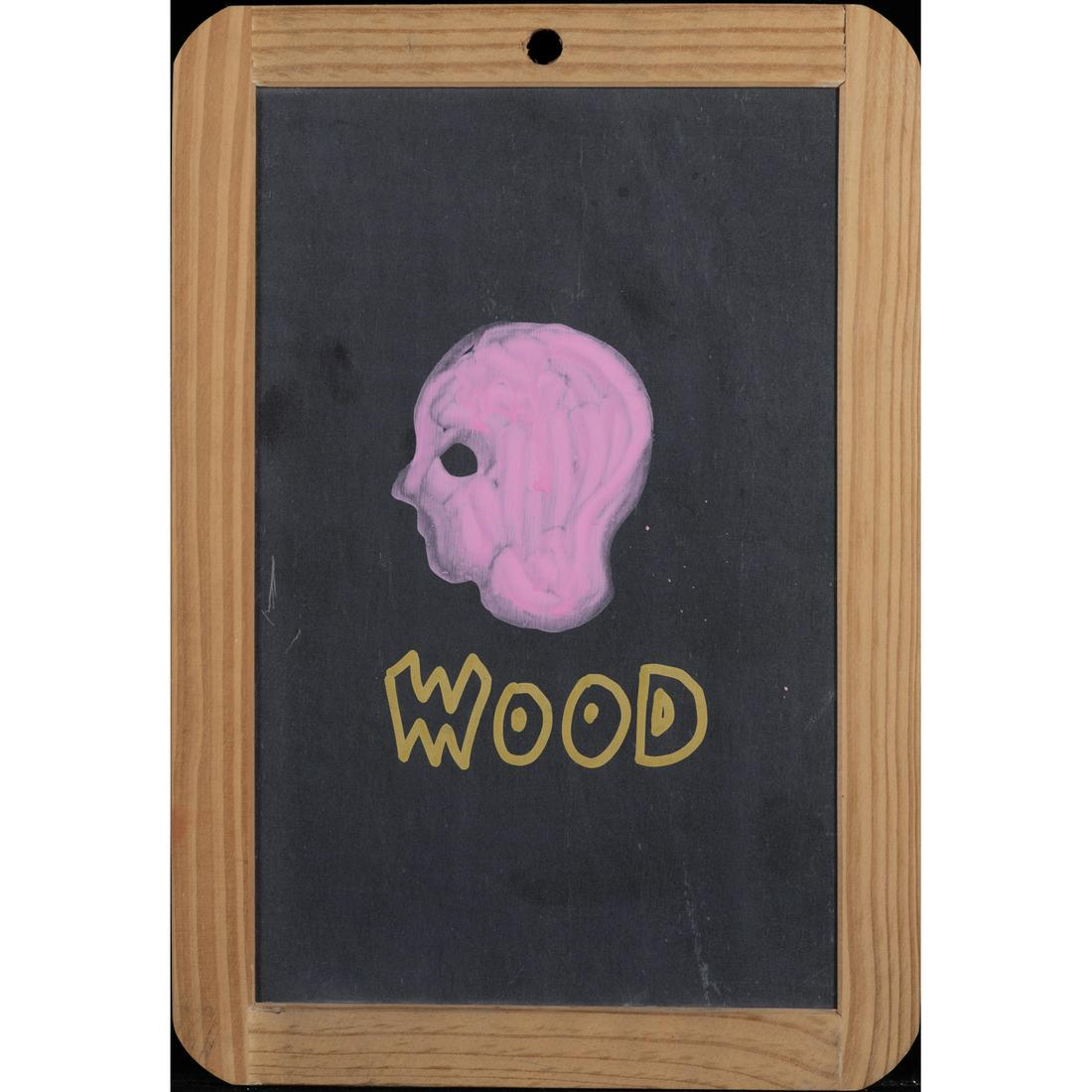 Fabien Verschaere (born 1975) Wood, 2005: Fabien Verschaere (born 1975)Wood, 2005Acrylic and felt-tip pen on a writing slateInitialed and dated on the reverseTitled on the bottom center26 x 18 cmProvenance:- Purchased from the artist by the c