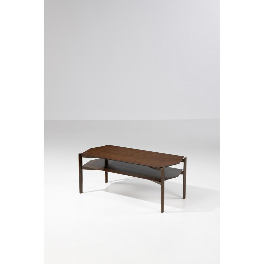 Gio Ponti (1891-1979) Coffee table: Gio Ponti (1891-1979)Coffee tableVarnished walnutModel created circa 1960H 40,5×L 101 ×P 47 cmExpertise conducted by the Gio Ponti Archives.