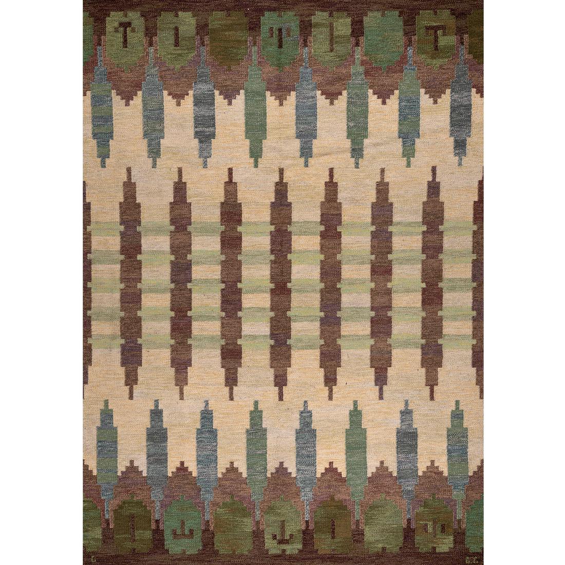 Judith Johansson (1916-1993) Hallanåsen: Judith Johansson (1916-1993)HallanåsenCarpetWoven woolSigned 'JJ'Model created in 1962307 × 207 cm