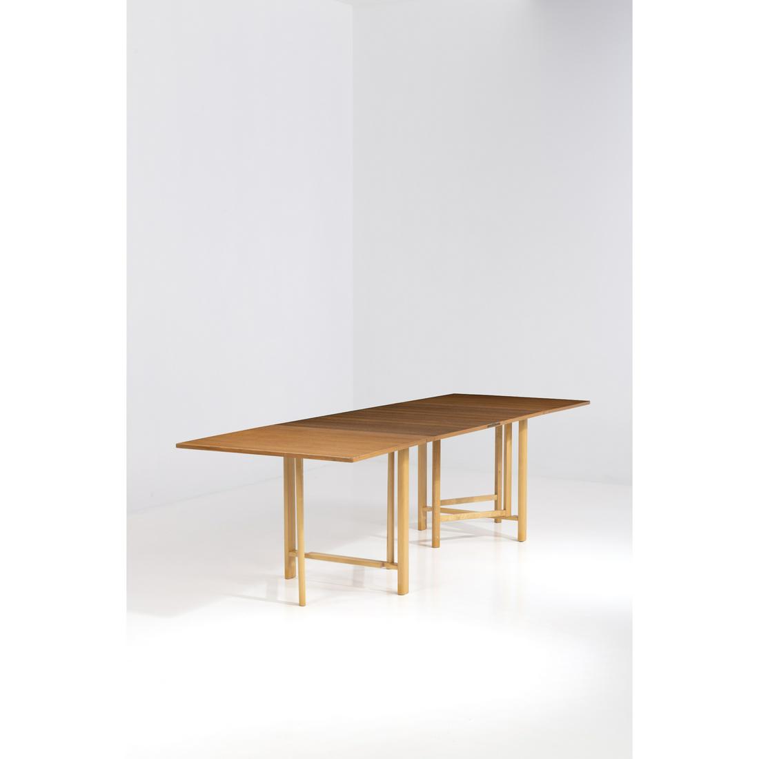 Bruno Mathsson (1907-1988) Maria Flap: Bruno Mathsson (1907-1988)Maria FlapFolding dining table Beechwood, brass and ash woodEdited by Firma Karl MathssonManufacturer's labels and hotstamp'BRUNO MATHSSON DESIGN'Model created in 1936H 73 &#