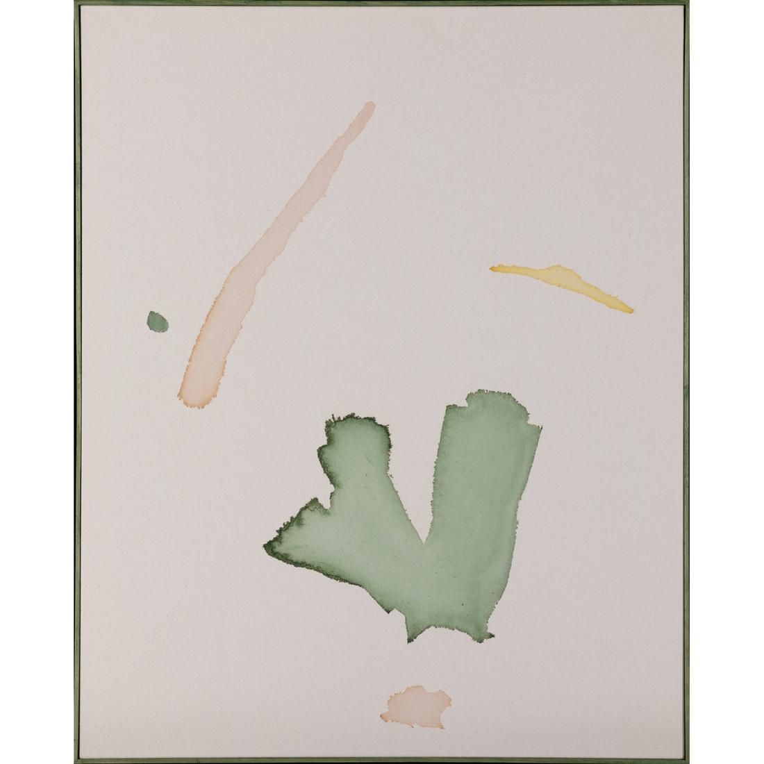 Landon Metz (born 1985) Untitled, 2013: Landon Metz (born 1985)Untitled, 2013Dye on canvas and artist-made frame102,5 x 82 cmProvenance: Private collection, ParisExhibition: Toronto, Cooper Cole Gallery, "Landon Metz: Free Run", May 1 - May