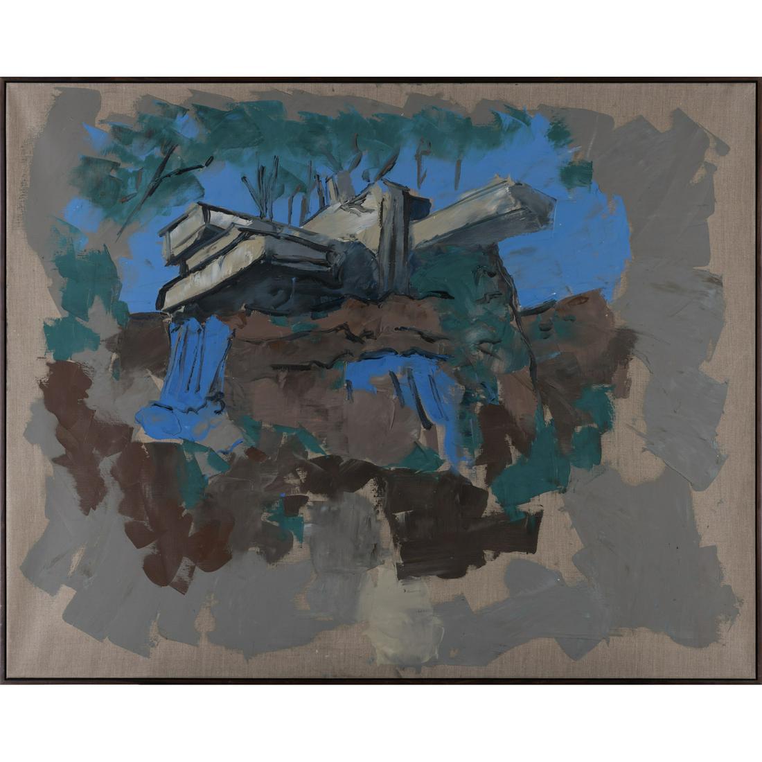 Judy Rifka (born in 1945) Kaufmann House (Falling: Judy Rifka (born in 1945)Kaufmann House (Falling water), 1984Oil on linen canvasSigned and dated on the back119 x 151 cmProvenance:- Brooke Alexandre Gallery, New York- Galerie de France, Paris- Purch