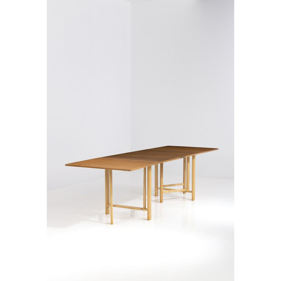 Bruno Mathsson (1907-1988) Maria Flap: Bruno Mathsson (1907-1988)Maria FlapFolding dining tableBeechwood, brass and ash woodEdited by Firma Karl MathssonManufacturer’s labels and hotstamped 'BRUNO MATHSSON DESIGN'Model created in 193