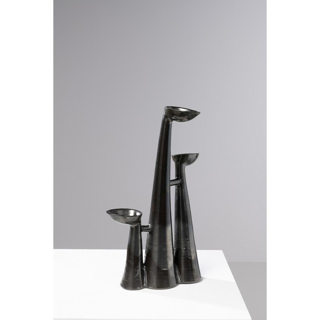 Accolay (20th c.) Chandelier: Accolay (20th c.)ChandelierGlazed ceramicIncised signature, 'Accolay QY' on the backModel created circa 1955H 46 × L 30 × P 12 cm