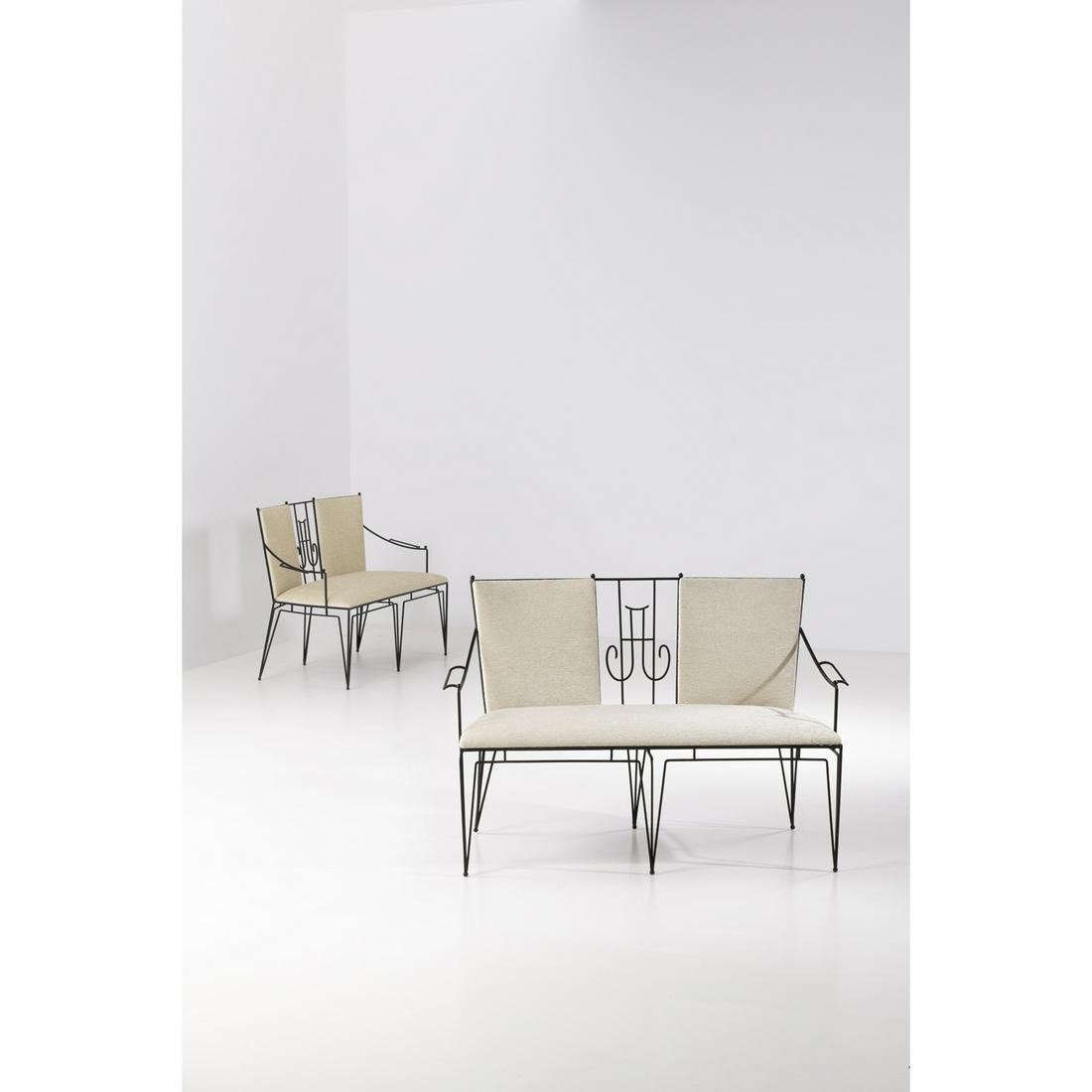 Marc du Plantier (1901-1975) Pair of small benches (1 of 2)