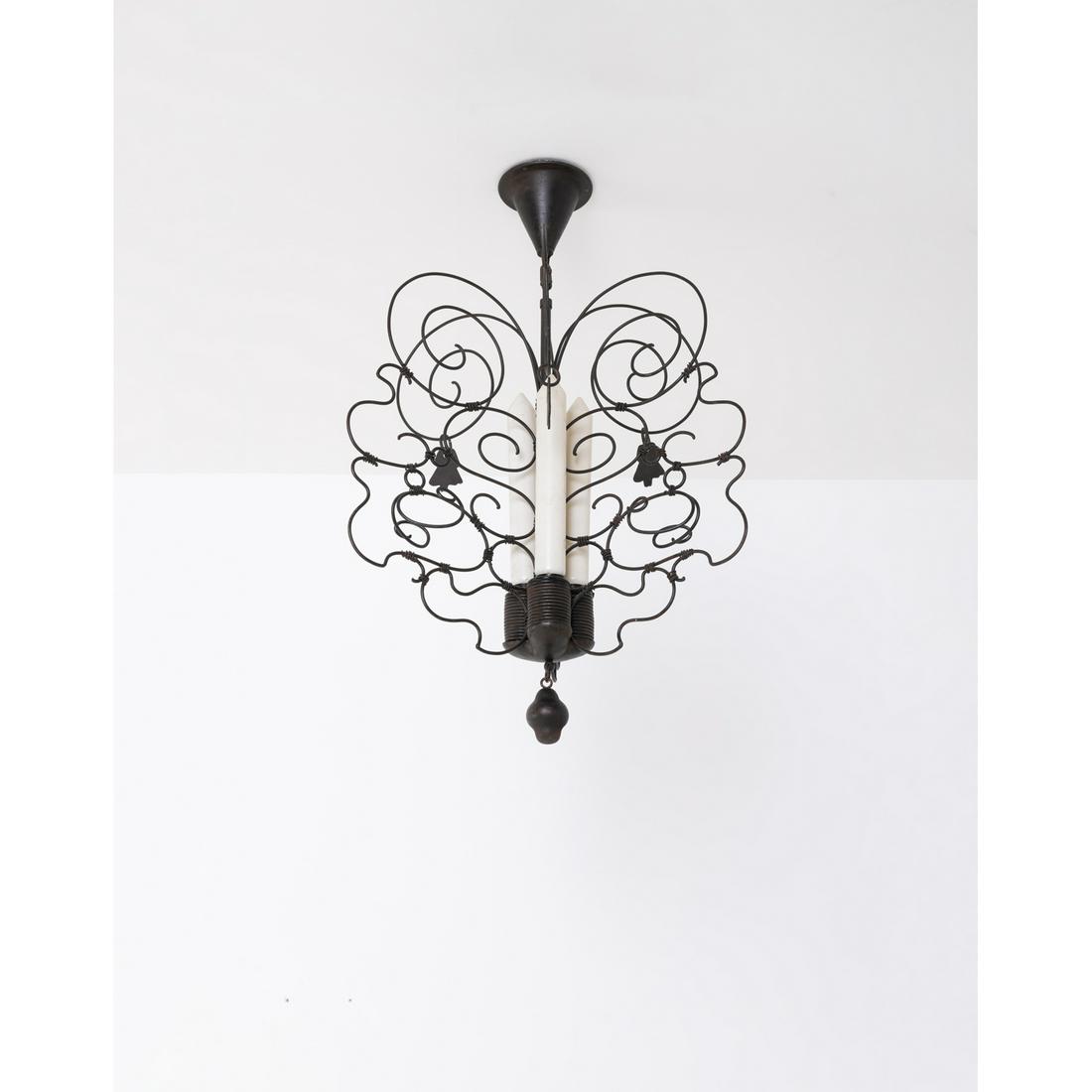 Carl Bergsten (1879-1935) The Butterfly: Carl Bergsten (1879-1935)The ButterflySuspension - Unique piece Metal, wood and glassModel created circa 1925H 76 Ã— W 47 Ã— L 50 cmProvenance: The piece has been specially created by the artist