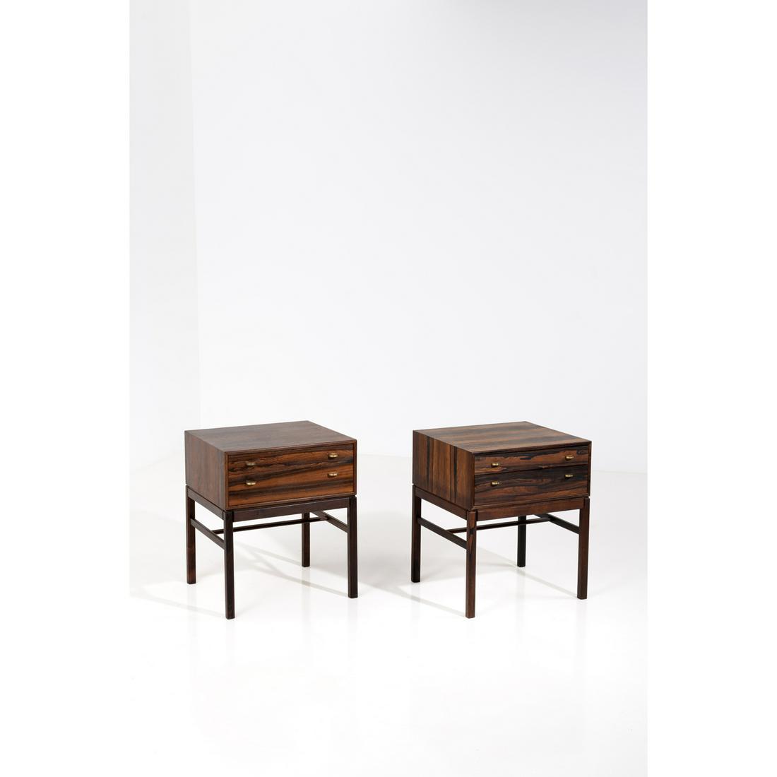 Sven Engström & Gunnar Myrstrand (20th c.) Casino: Sven Engström & Gunnar Myrstrand (20th c.)CasinoPair of bedside tablesRosewood and brassEdited by Tingströms'TINGSTRÖMS BRA BOHAG MODELL CASINO ENGSTRÖM MYRTRAND MADE IN SWEDEN' st