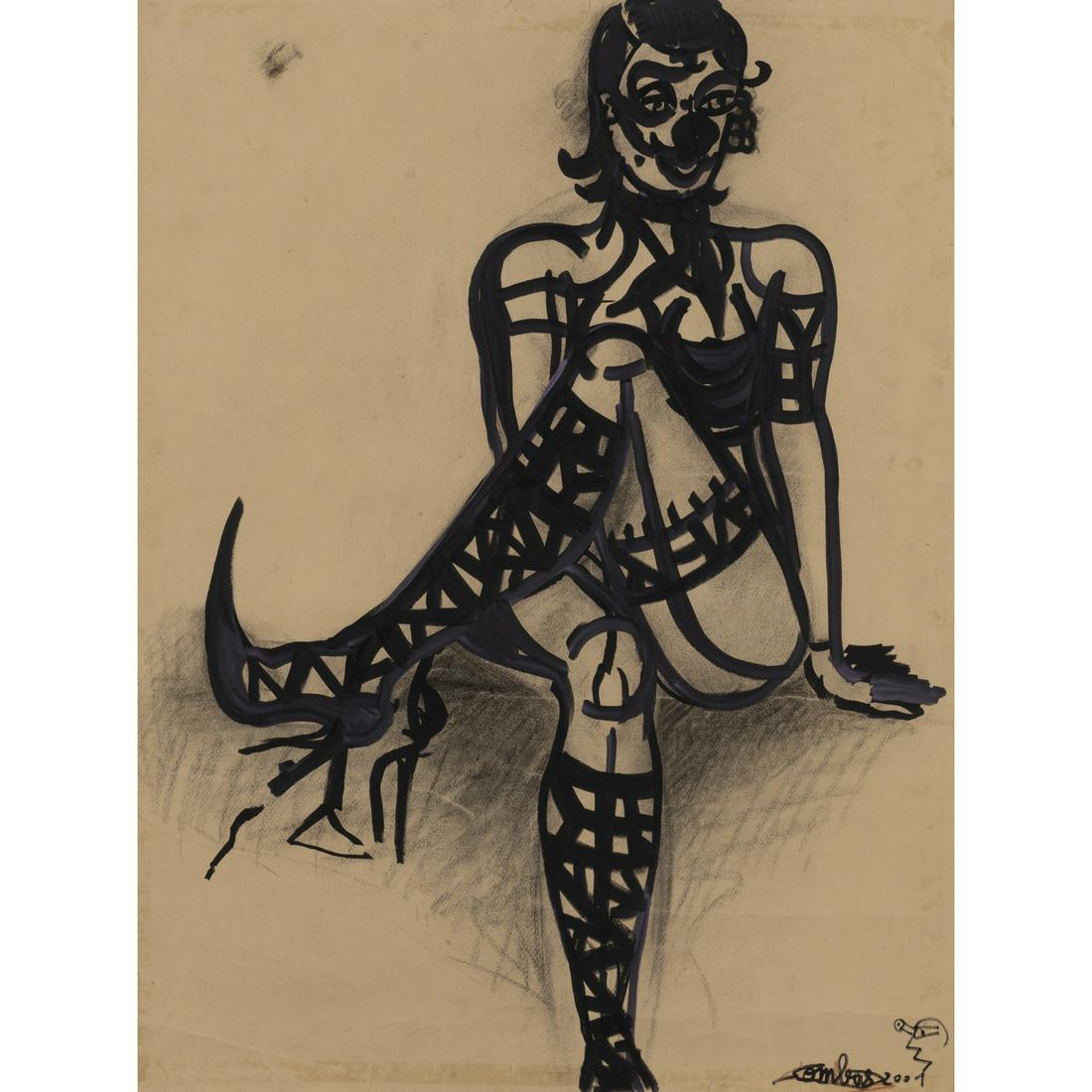 Robert Combas (born in 1957) Sans titre, 2001 Acrylic and pencil on paper Signed and dated on the: Robert Combas (born in 1957)Sans titre, 2001Acrylic and pencil on paperSigned and dated on the bottom right61,5 x 46 cmProvenance: Private collection, ParisThis work is registered in the Archives of t