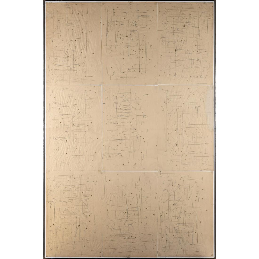 Jean-Pierre Bertrand (1937-2016) Sans titre, 1984 Graphite and brass on paper Signed and dated on: Jean-Pierre Bertrand (1937-2016)Sans titre, 1984Graphite and brass on paperSigned and dated on the reverse300 x 201 x 2.5 cmProvenance:- Galerie de France, Paris- Acquired from the latter by the curre