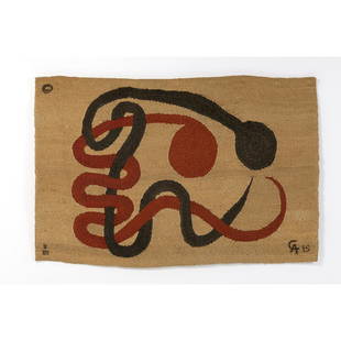 Alexander CALDER (1898-1976), after Tapestry: Alexander CALDER (1898-1976), afterTapestryJuteModel created in 1975Monogrammed, dated and numbered 8/100 145 x 218 cmProvenance: former property of Francois Catroux