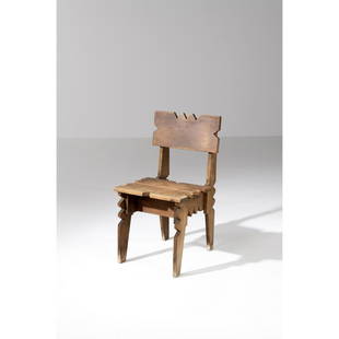 Chair Natural wood: ChairNatural woodModel created in the 20th c.H 85 x L 45 x W 50 cmProvenance: former property of François Catroux