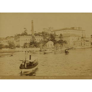 Marc Ferrez (1843-1923) Brazil, c: Marc Ferrez (1843-1923)Brazil, c. 1880. Surroundings of Rio de Janeiro. Botafogo. Ilha de Villegaignon. The Glory of Villagagnon. Ilha d'Agua. Marine Arsenal. Ferry boat. Five albumen prints and one p