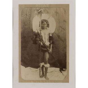 Marc Ferrez (1843-1923) Brazil: Marc Ferrez (1843-1923)Brazil. Goiás, c. 1880. Costume of the Kayapo Indian chiefs.Albumen print pasted on cardboard. Caption in bands (negative) at the bottom of the image.17,2 x 11,3 cm with ma