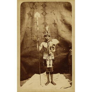 Marc Ferrez (1843-1923) Brazil: Marc Ferrez (1843-1923)Brazil. Amazonia, c. 1880. Costume of the Conibo Indian chiefs of Ucayale.Albumen print pasted on cardboard. Caption in bands (negative) at the bottom of the image.17.7 x 10.9 c