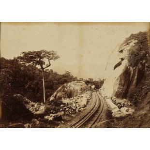 Marc Ferrez (1843-1923) and others Brazil, c: Marc Ferrez (1843-1923) and othersBrazil, c. 1870-1890.Railway network. Bridge. Serra de Santos. Railway stations. Seven (7) albumen prints, some mounted on cardboard. Some captions in bands (negative