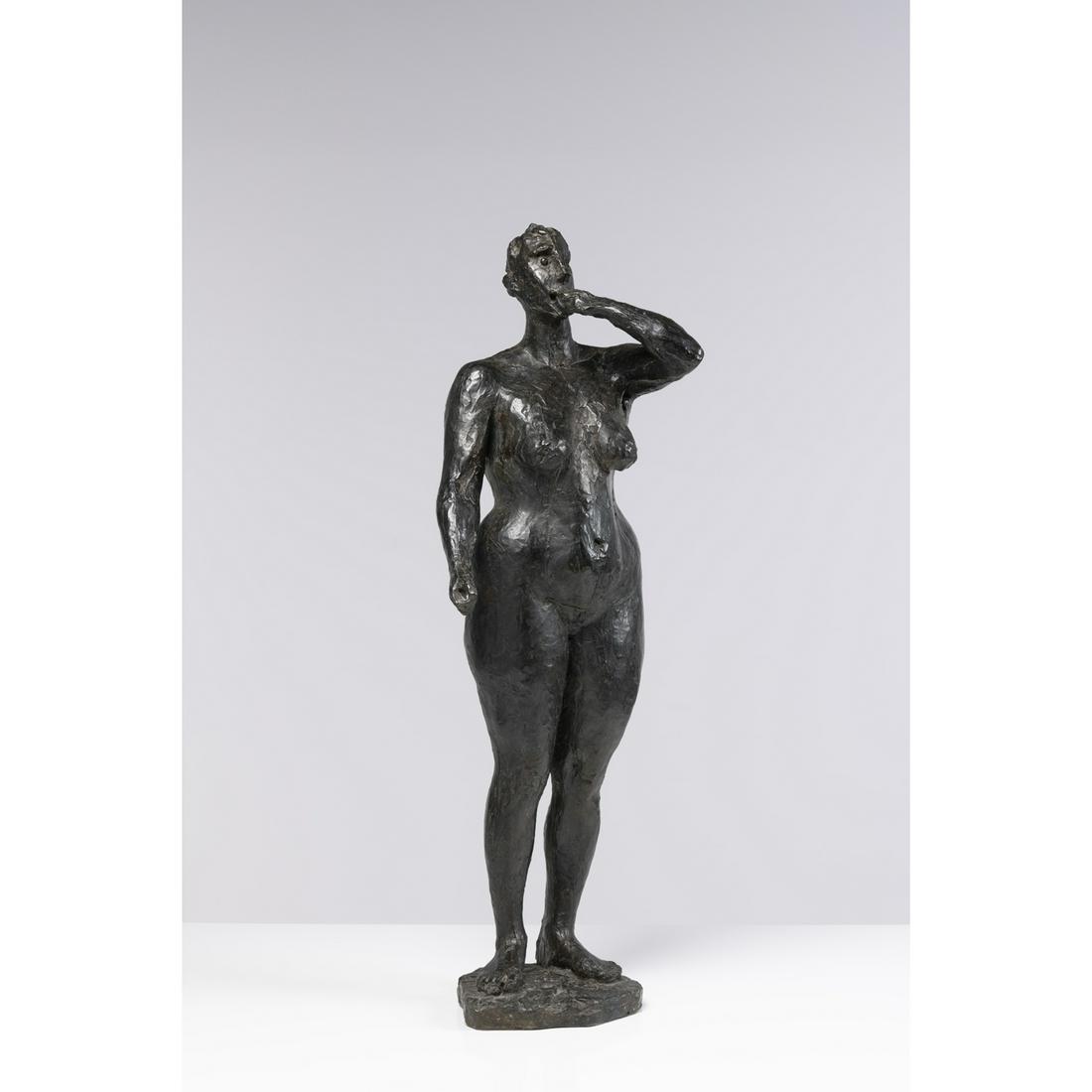 Germaine Richier (1902-1959) La Pomone, 1945: Germaine Richier (1902-1959)La Pomone, 1945Bronze with a black patinaSigned and numbered on the base : 7/8Edition of 8Bears the Founder's stamp 'Thinot Fondeur, Paris'79 x 25 x 27 cmProvenance : Priva