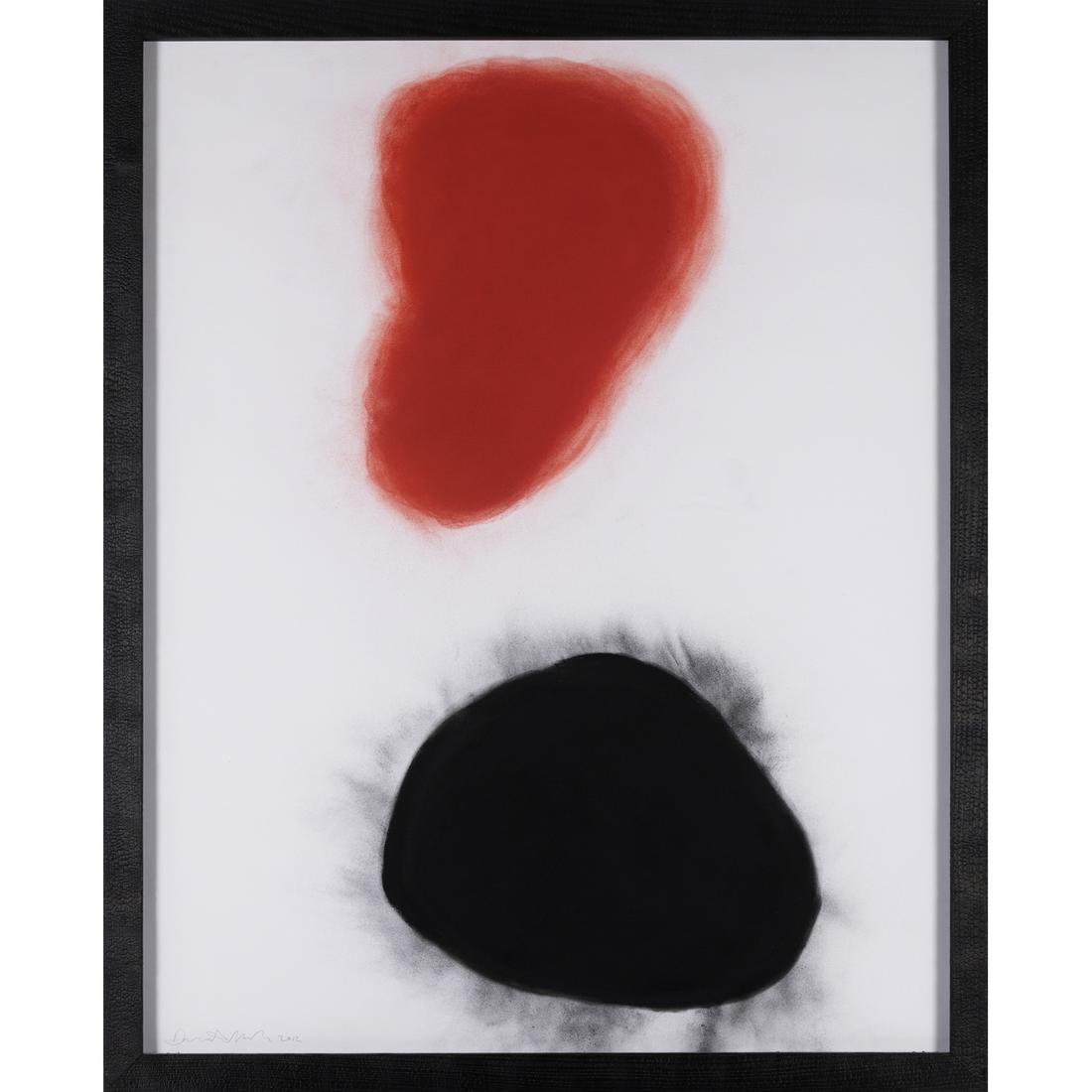 David Nash (b. 1945) Red Over Black II, 2012: David Nash (b. 1945)Red Over Black II, 2012Color pastel and charcoal on paper in a frame burnt by the artistSigned and dated on the bottom left162 x 131 cmProvenance :- Galerie Lelong, Paris- Acquired