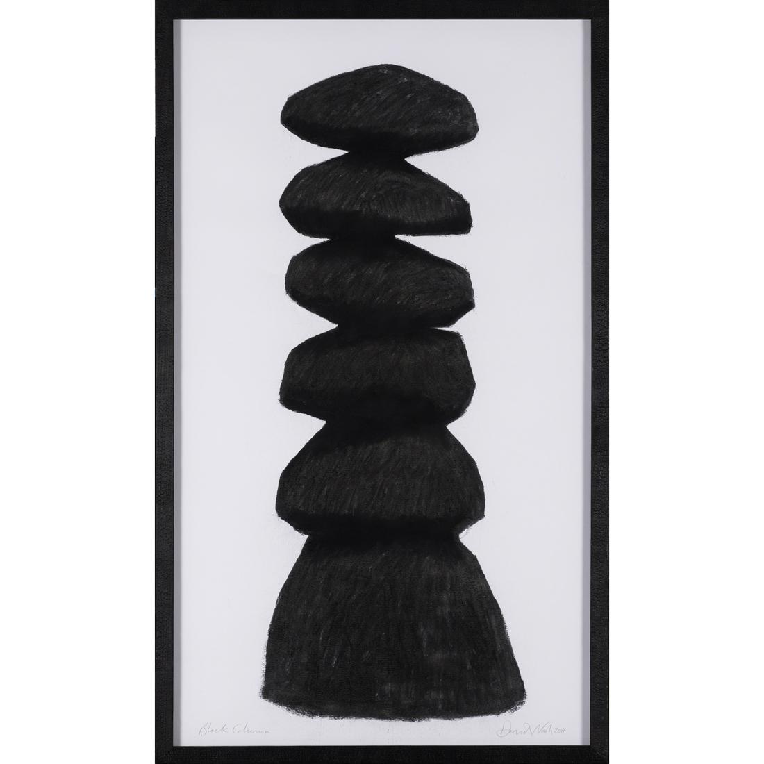 David Nash (b. 1945) Black Column, 2011: David Nash (b. 1945)Black Column, 2011Pastel and charcoal on paper in a frame burnt by the artistSigned and dated on the bottom rightTitled on the bottom left160 x 98 cmProvenance:- Galerie Lelong, Pa