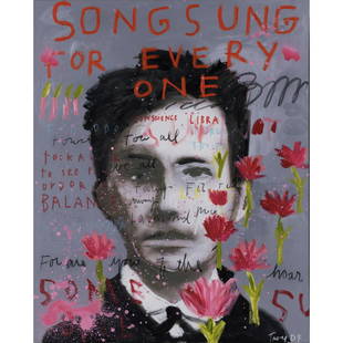 Troy Henriksen (b. 1962) Songs for everyone, 2007: Troy Henriksen (b. 1962)Songs for everyone, 2007Acrylic on canvasSigned and dated on the bottom rightTitled upper center162 x 130 cmProvenance : Private collection, Paris